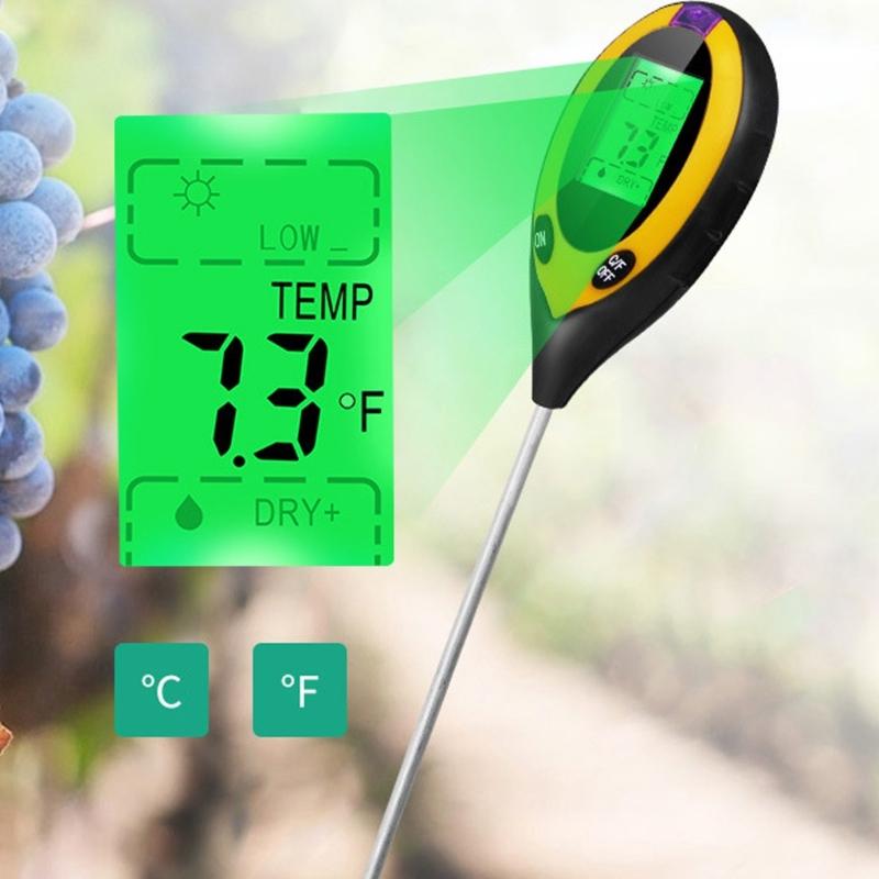 Easy Carry 4 in 1 Soil Test set Soil Analyzers Measure Moisture Temperature & Sunlight for Home garden & Greenhouses