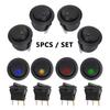 Luminescence Toggle Switches Waterproof 5Pcs/Set Round Rocker Dot Switch 12V ON/OFF LED Light Car Pushbutton Switch Switches4