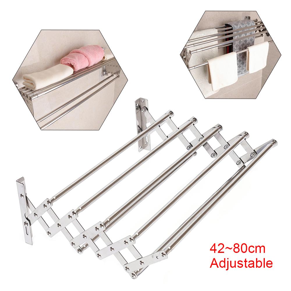Folding Clothes Rack, Bathroom Towel Rack Bracket, Bathroom Toilet Stainless Steel 42-80 Cm