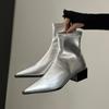 Fashion 2025 Autumn Women Ankle Boots Shoes Fashion Pointed Toe Ladies Short Boot Square Low Heel Casual Winter Women's Footwear