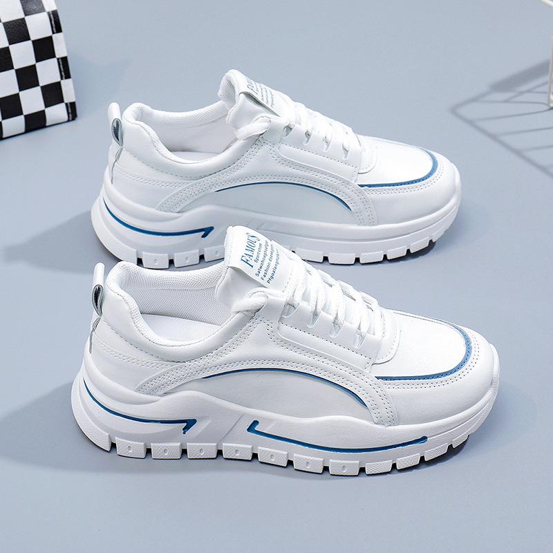 Sports Shoes Women's  Spring New Thick-soled Daddy Shoes Korean Version Round Toe Non-slip Student Casual Shoes