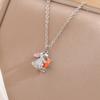 New Fashion Crystal Cute Rabbit Radish 925 Sterling Silver Zodiac Animal Pendant Necklaces  XL291
