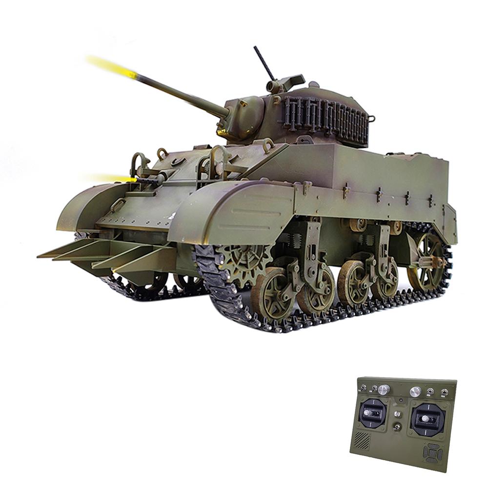 Fjernkontrolltank 1/16 Fullskala fjernkontrolltankleker Simulert lyd og bevegelse 360 ​​grader