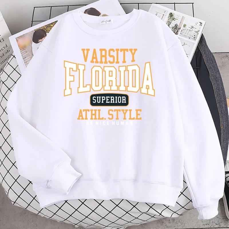 Trend Casual Man Pullover Florida Superior Athl Style Print Hoody Warm Drop Sleeves Crewneck Soft Female Streetwear Pullovers & Long Sleeves Men’s