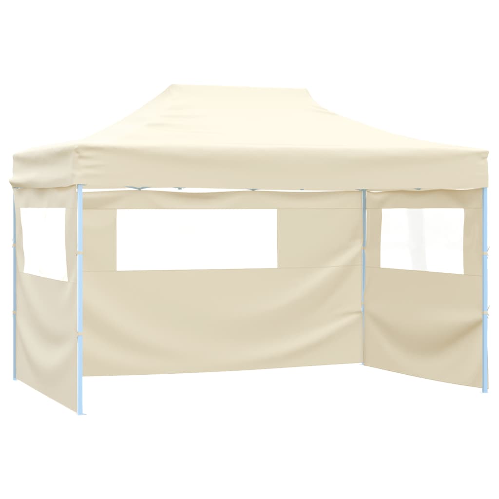 vidaXL Faltzelt mit 3 Seitenteilen 3x4,5 m Creme