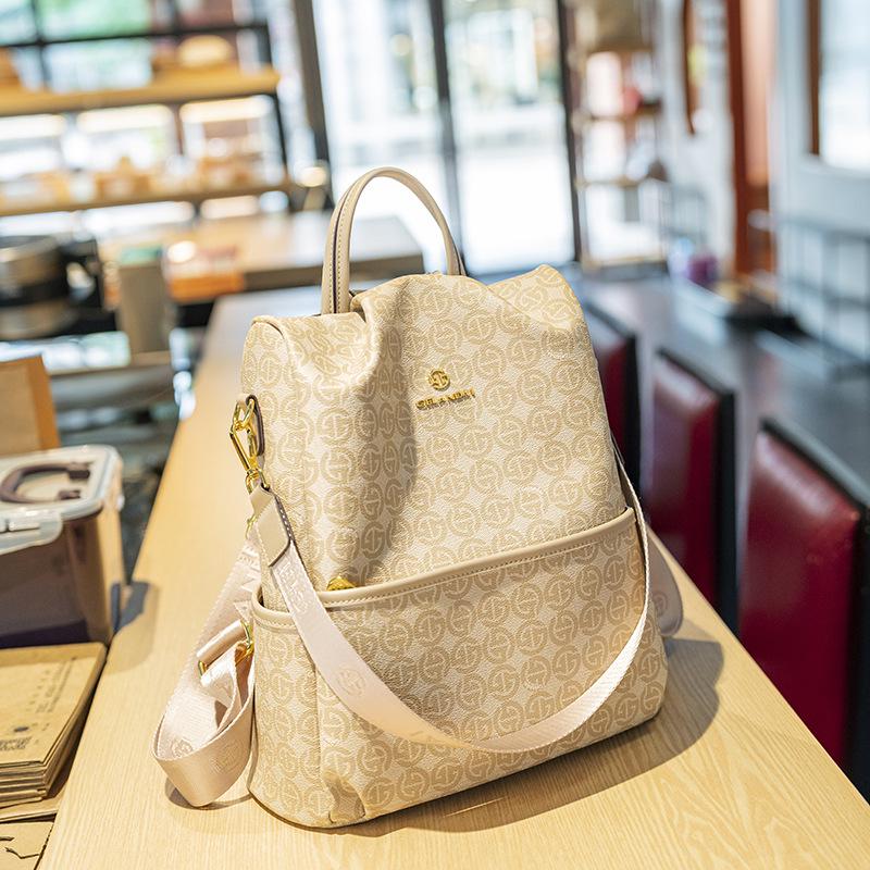 2024 Women's High-End Retro Print Large Capacity Anti-Theft Travel Backpack