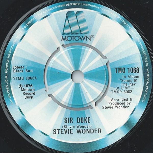 

7inch Record STEVIE WONDER - Sir Duke TMG1068 Motown 1977 UK Soul/Funk Used