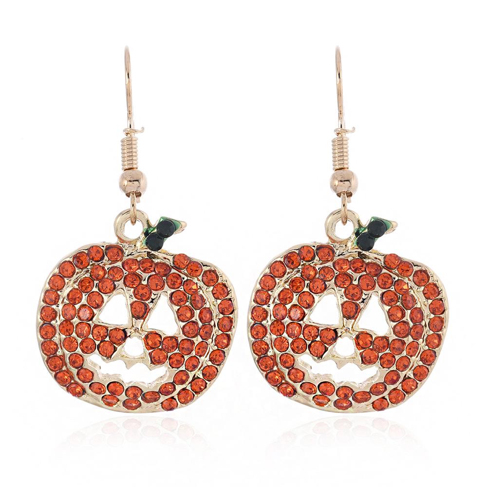 Autumn-Winter Rhinestone Snowman Drop Earrings with Creative Rice Beads