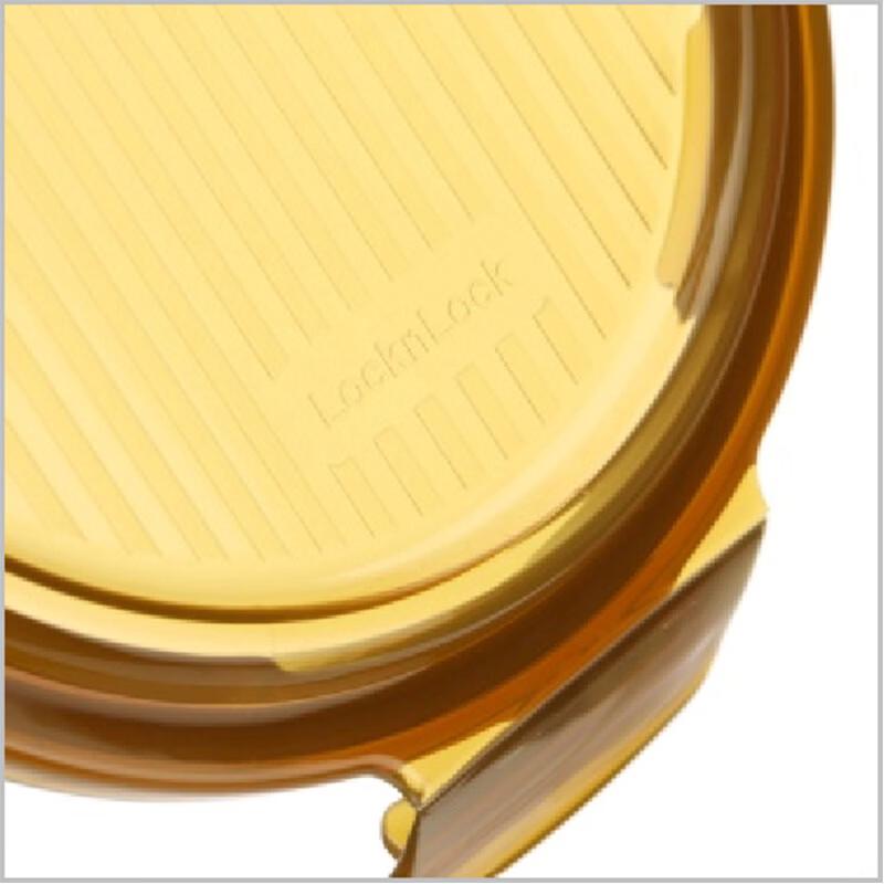 Lock&Lock Amber Round Glass Food Container