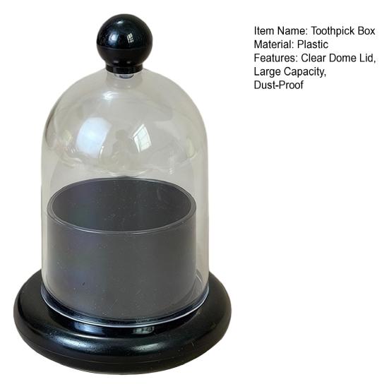 Dispensador de Palitos de Dente com Tampa de Domo Transparente, Recipiente Moderno para Armazenamento de Palitos de Dente, Caixa Porta-Palitos de Dente para Mesa de Jantar da Cozinha