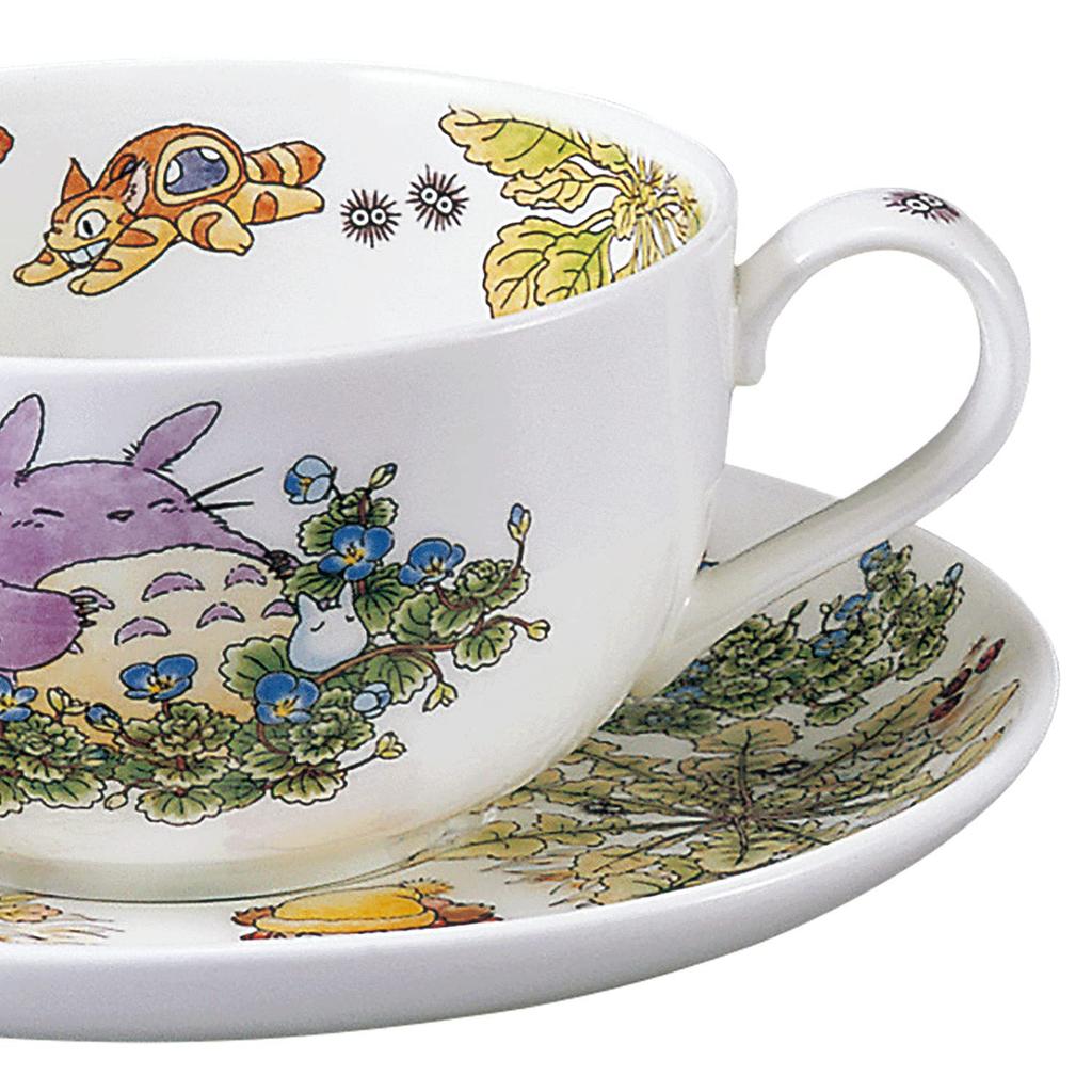 Noritake Milk Tea Cup & Saucer, 325cc, My Neighbor Totoro: Dog Punching, Microwave-Safe, Bone China, T97285A/4660-1