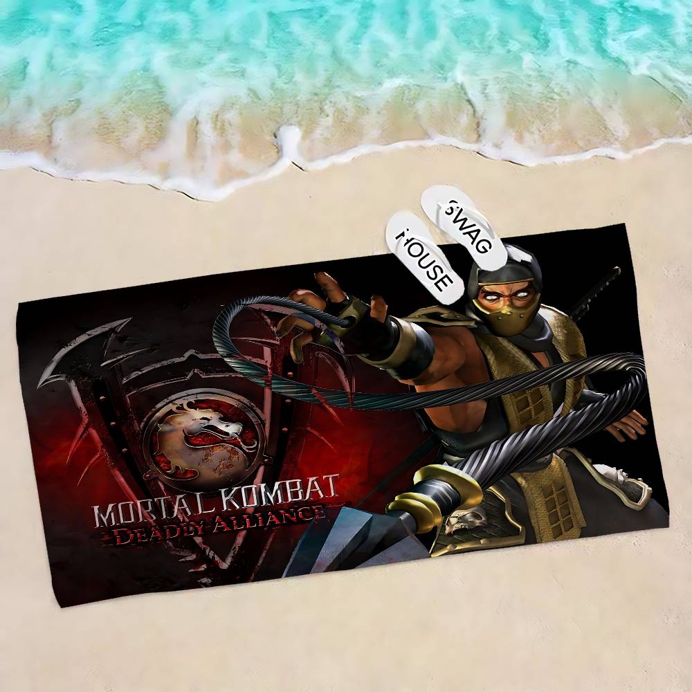 Video Game M-Mortal Kombat Microfiber Blanket Quick Drying Beach Towels Oversized Printing Super Absorbent Pool Towel Blanket