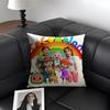 Cartoon CoComelon Cute Cushion Cover Natural Linen Organic Fabric DoubleSided Printing Sofa Home Decor Gift Pillow Case