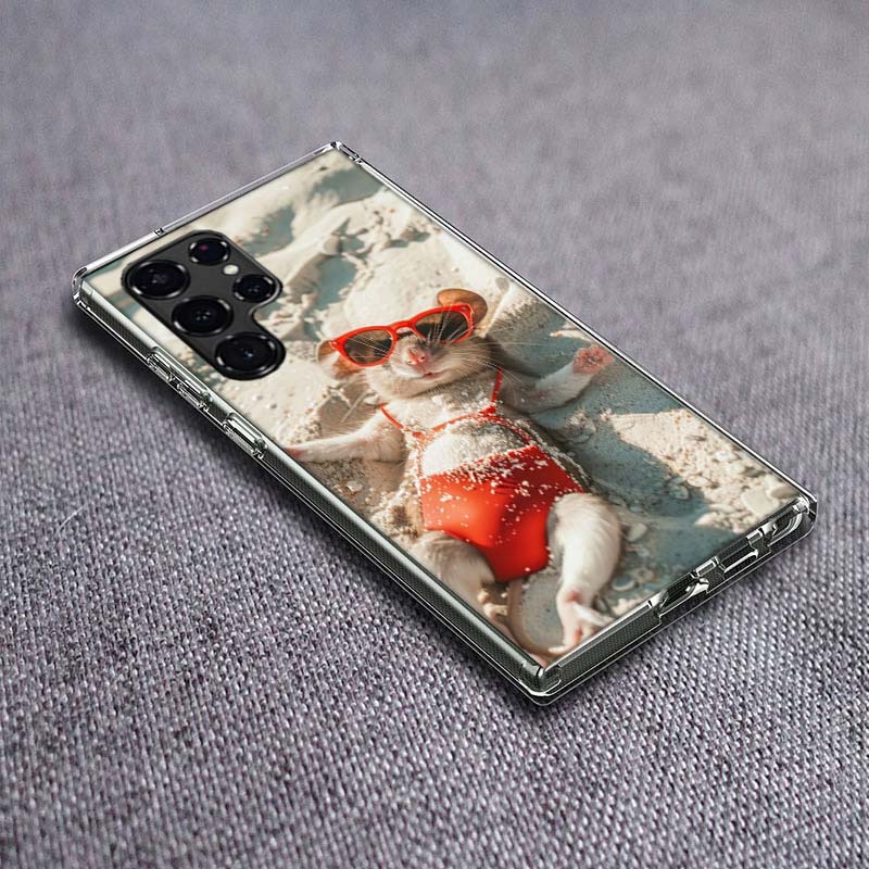 

Cute Hamster Phone Case For Samsung Galaxy S24 S23 S21 S20 FE S22 S26 Ultra S25 Edge S10 Plus Cover Clear TPU Capa Shell Coque S Samsung S24