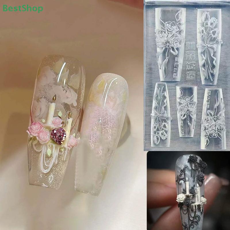 3D Ribbon Rose High-Transparency Silicone Nail Art Mold DIY Manicure Decor