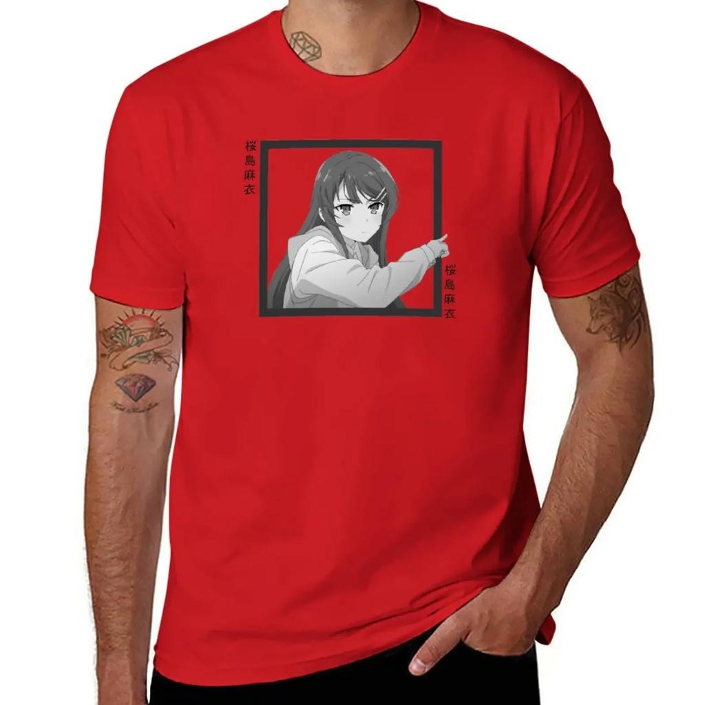 Bunny Girl Senpai Mai Box T-Shirt graphics kawaii clothes Short sleeve tee mens champion t shirts