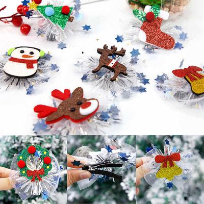 Christmas Hairpin Duckbill Clip Party Decor Elk Snowman Christmas Headdress Children's