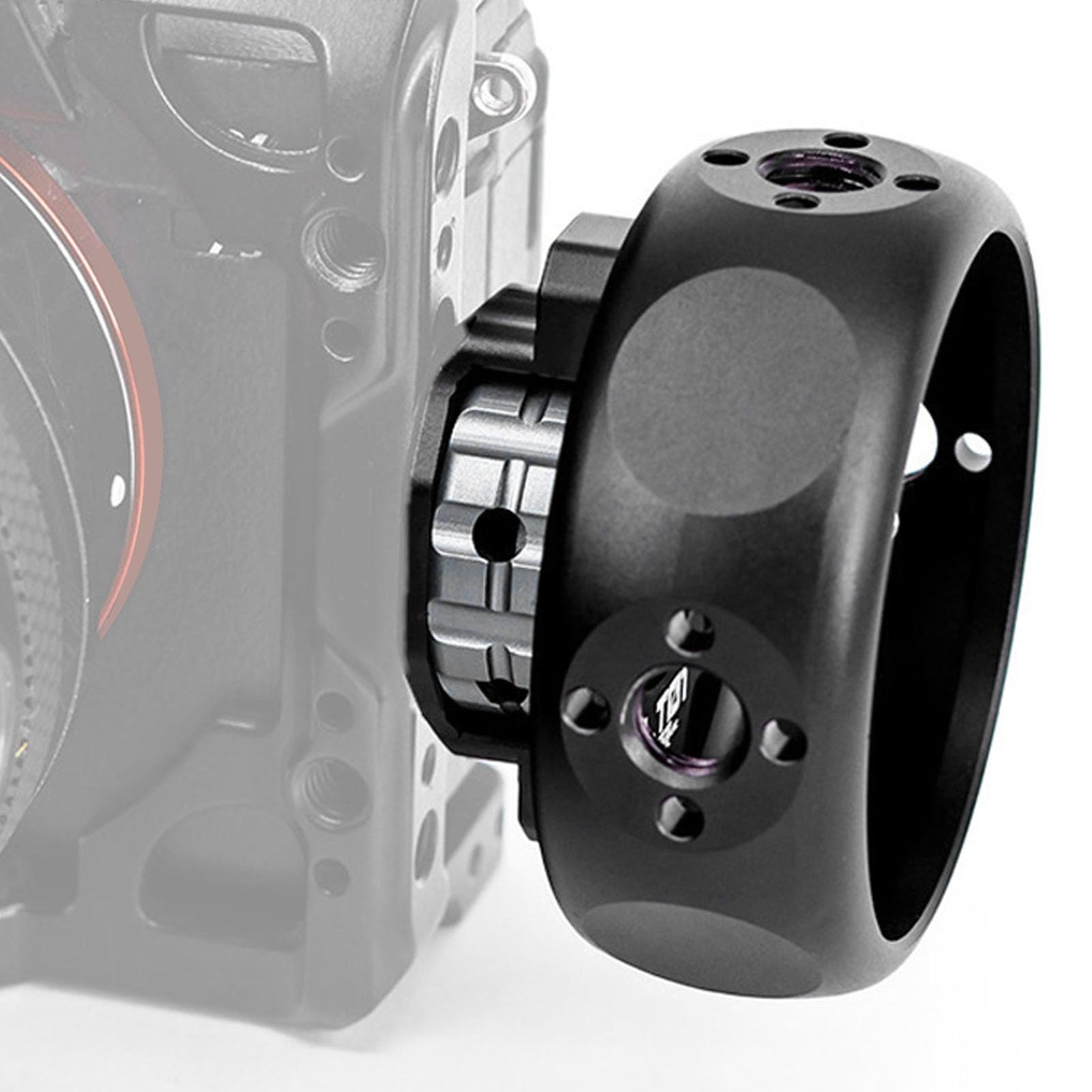 

Wheel Side Handle Round Side Hand Grip with Screw Lightweight Camera Hand Quick Release Grip, Non-Slip 1/4 3/8 Holes, Wheel,