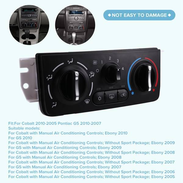 Chevrolet Air Conditioning Control Switch Panel (Model Numbers: 15890411, 5991411) None