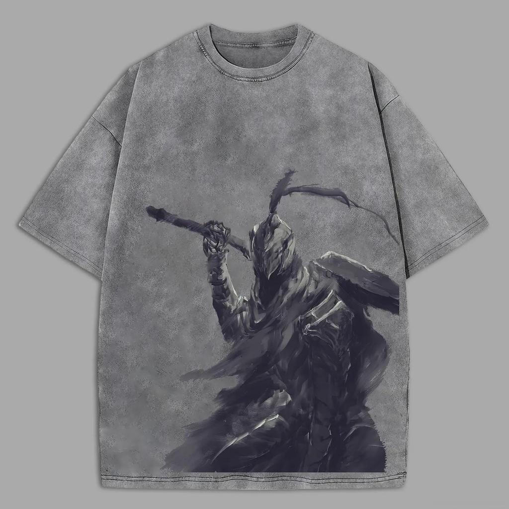 Vintage Wash Souls Shirt, Soulsborne Inspired, Video Game Aesthetic, Metal Style Gift for Him