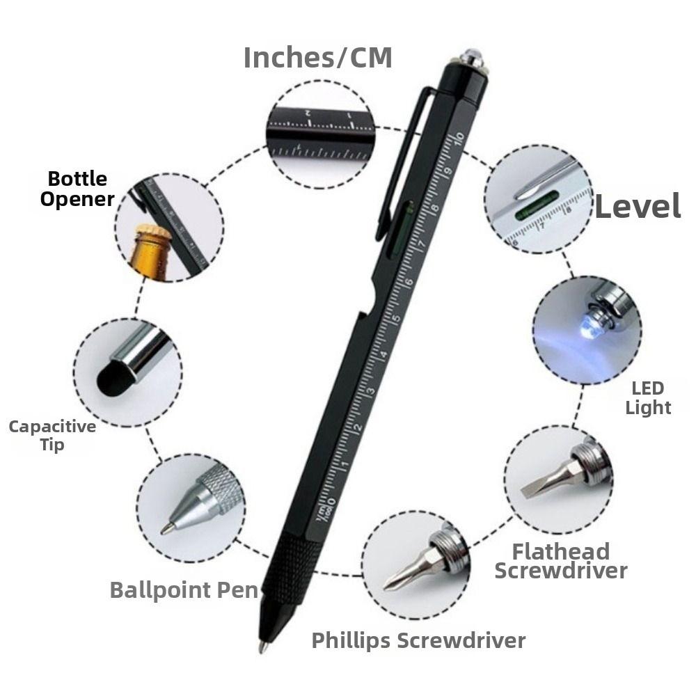 9 in 1 Ballpoint Pen Portable Measure Technical Ruler Handheld Screwdriver Tool  Carpenter Work