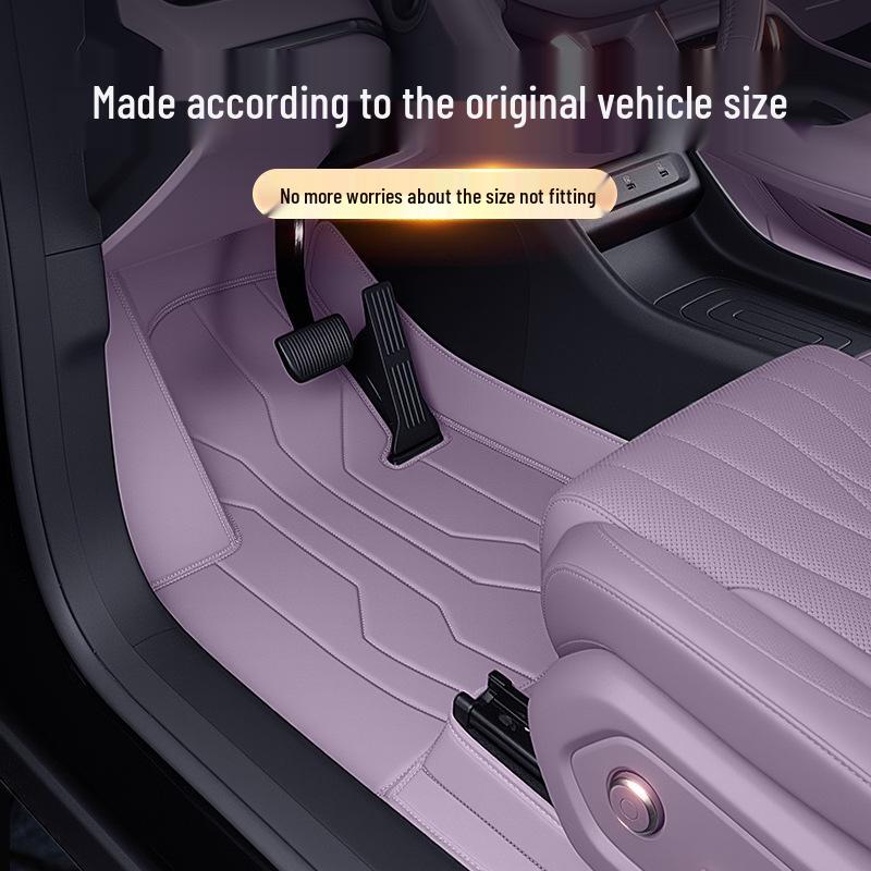 Dark Blue L06 Full Coverage Floor Mats Set for 2025 Car Interior Modification