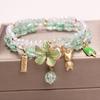Fresh Flower Gift Fine Jewelry: Korean Simple & Elegant Beaded Bracelet with Floral Pendant for Women/Girls