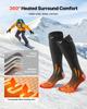 Heated Socks, 5000mAh Battery Powered, Rechargeable Heating Socks with 4 Heating Levels, Electric Heated Sock for Men Women, Foot Warmer for Hunting