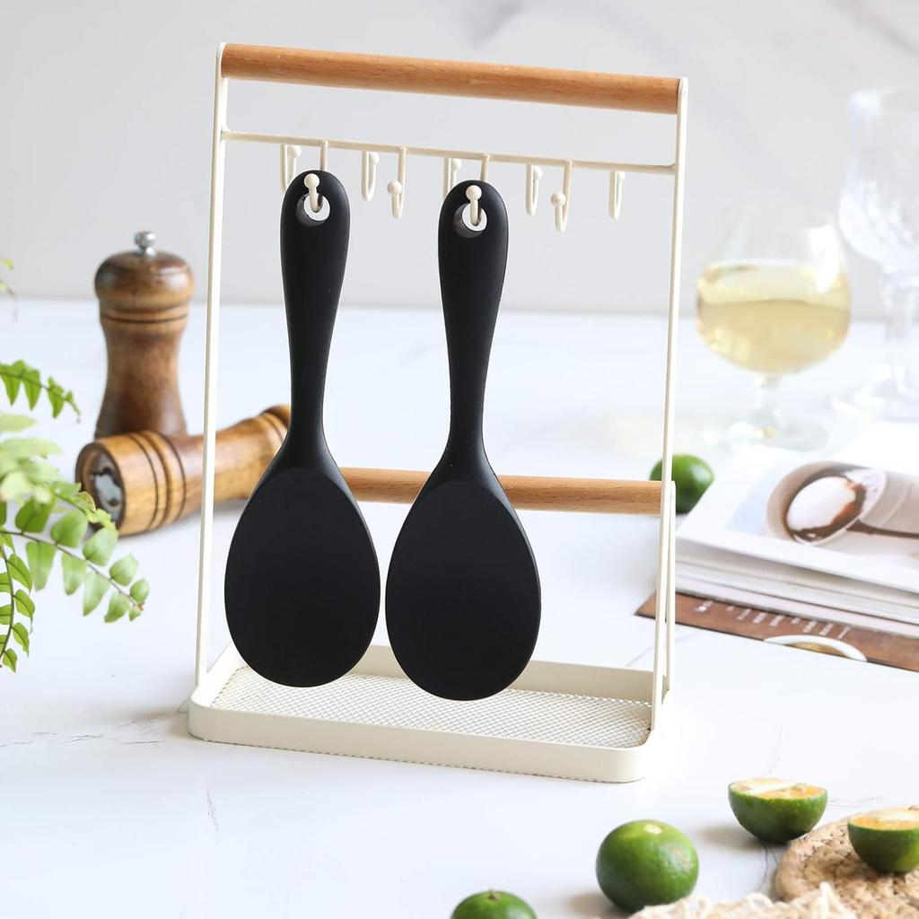 1pc Non-Stick Heat-Resistant Silicone for Rice Spoon - One-Piece Design with Ergonomic Handle, Durable & Easy-Clean Kitchen Utensil for Rice, Salad