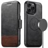 SUTENI Q-06 For iPhone 15 Pro Case Color Splicing Magnetic Detachable Leather Phone Cover