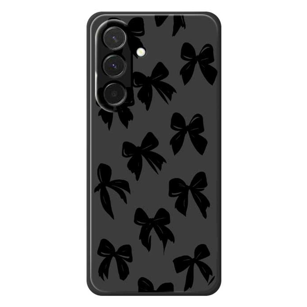 For Samsung Galaxy A36 5G Case Black Bow Pattern Printing Straight Edge TPU Phone Back Cover
