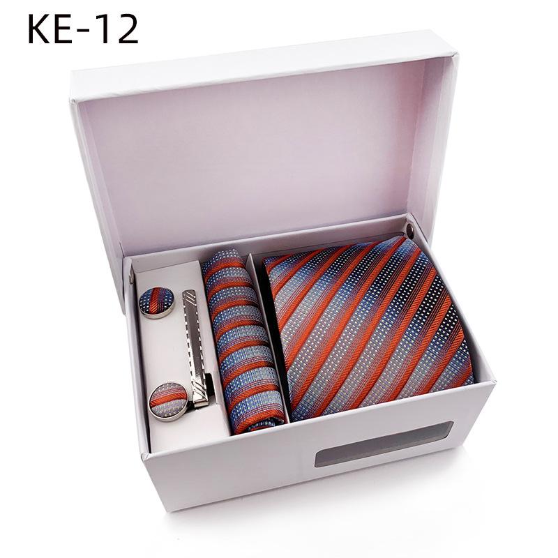 Men'S Tie Gift Box 6-Piece Set Tie Pocket Towel Scarf Cuff