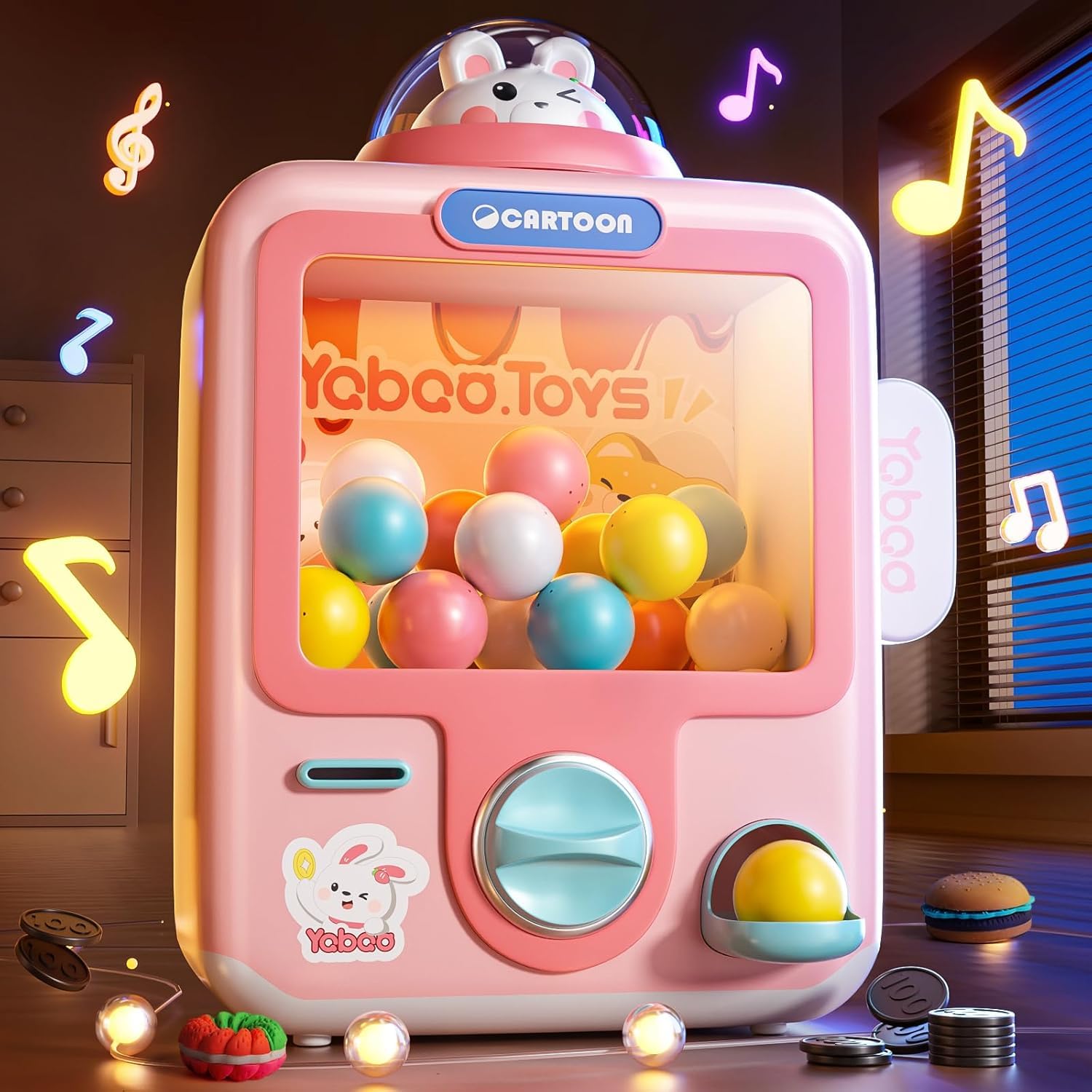 

Skirfy Crane Game Capsule Educational Tabletop Game with DIY Coins for Kids and Birthday Gift Toy, Light, Capsules, Included, Adults, Parent-Child розовый