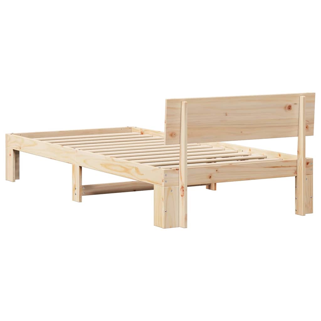 Natural Pine Wood Bed Frame with Headboard 75 X 190 Cm