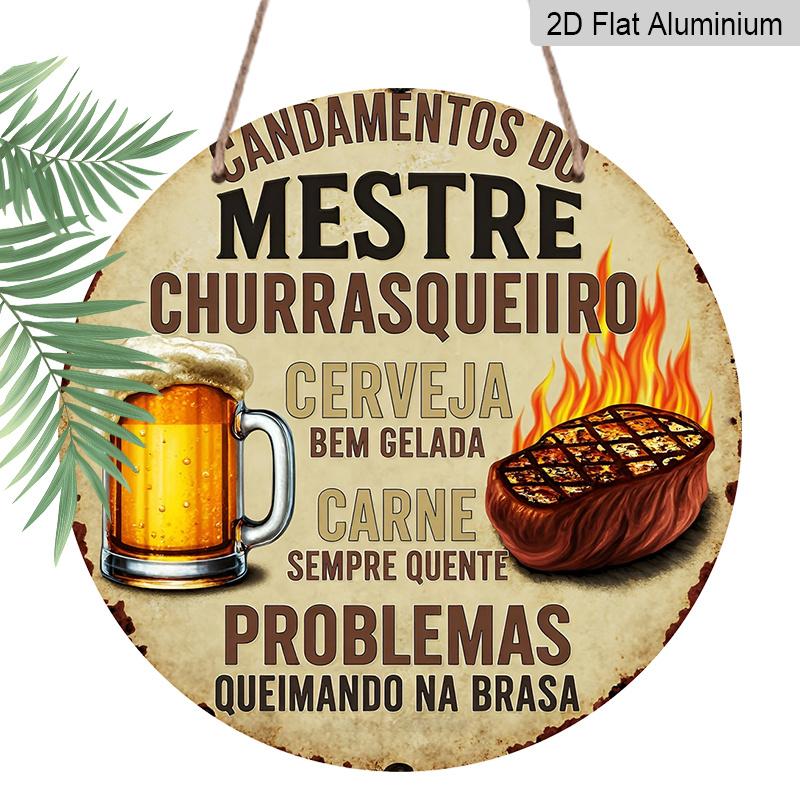 

2D Flat, 1pc Aluminum Sign, Beer Barbecue Master Sign, Classic Beer And Barbecue Design, Metal Plaque, Home Decor, Kitchen, Backyard BBQ, Patio 7.87×7.87inch