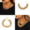 European and American Jewelry, Exaggerated Beaded Multi-layer Stacked Punk Necklace, Niche Simple Round Bead Chain Necklace Women