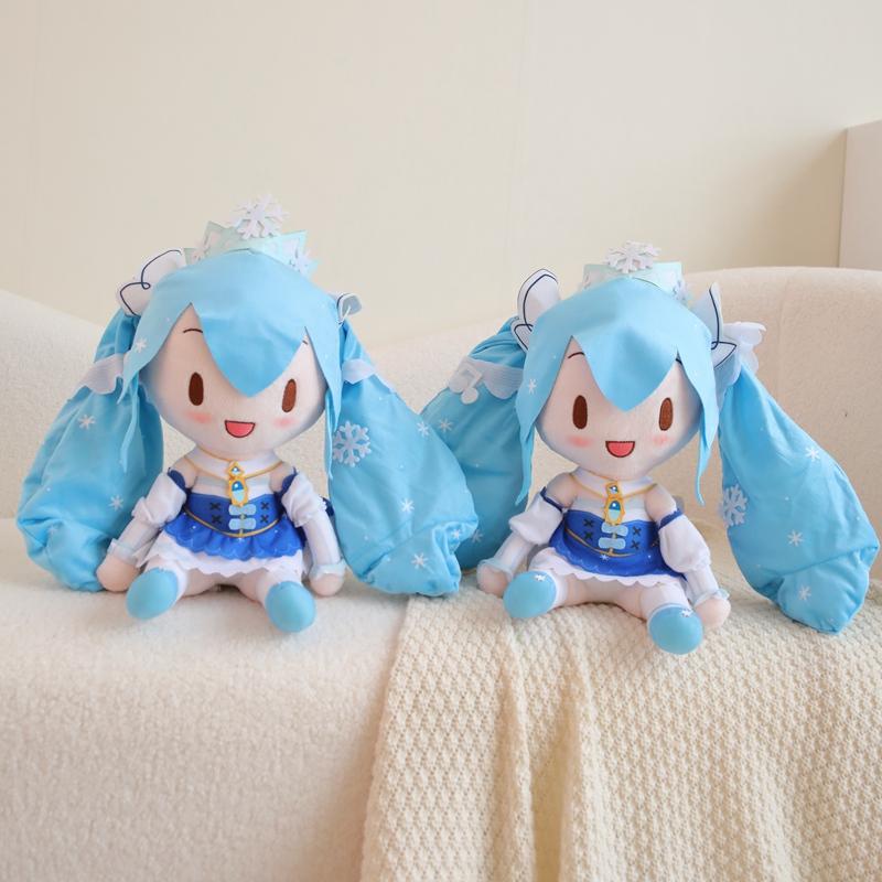 Snow Princess Dress Hatsune Miku Snowflake Crown Plush Toy Limit Plushies Japanese Style Cute Girl Collect Plushies Gift