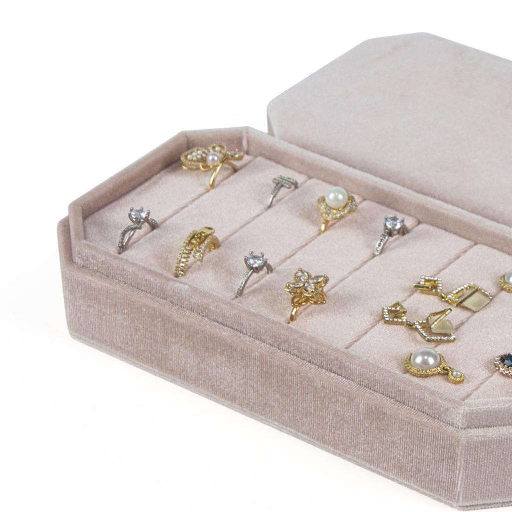 Jewelry Box Jewelry Organizer Small Jewelry Rings Box Velvets Material Portable Jewelry Storage Box for Storage Display
