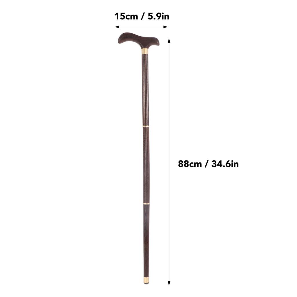 Detachable Wenge Walking Stick Elderly Elegant Ergonomic Walking Cane for Rehabilitation Stroll