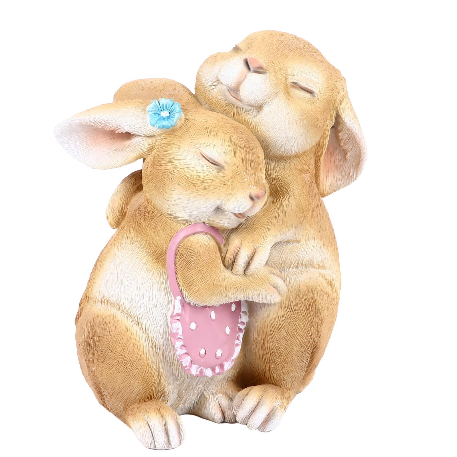 

Садовая статуя кролика, неувядаемый орнамент кролика из смолы, очаровательная изысканная фигурка животного для лужайки, двора, патио