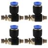 20Pcs OD 4mm Tube M5 Pneumatic Air Flow Speed Control Valve Quick Connector