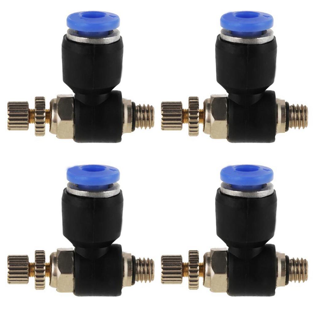 20Pcs OD 4mm Tube M5 Pneumatic Air Flow Speed Control Valve Quick Connector