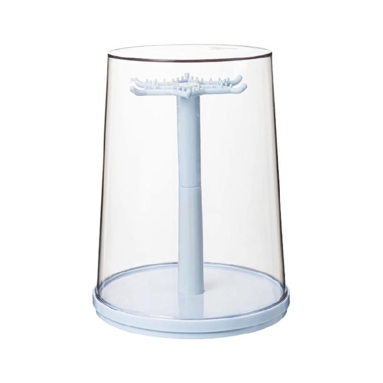 Многослойная вращающаяся витрина-бокс для хранения миниатюрных фигурок, прозрачные органайзеры с надежным основанием, витрина для коллекционирования синий