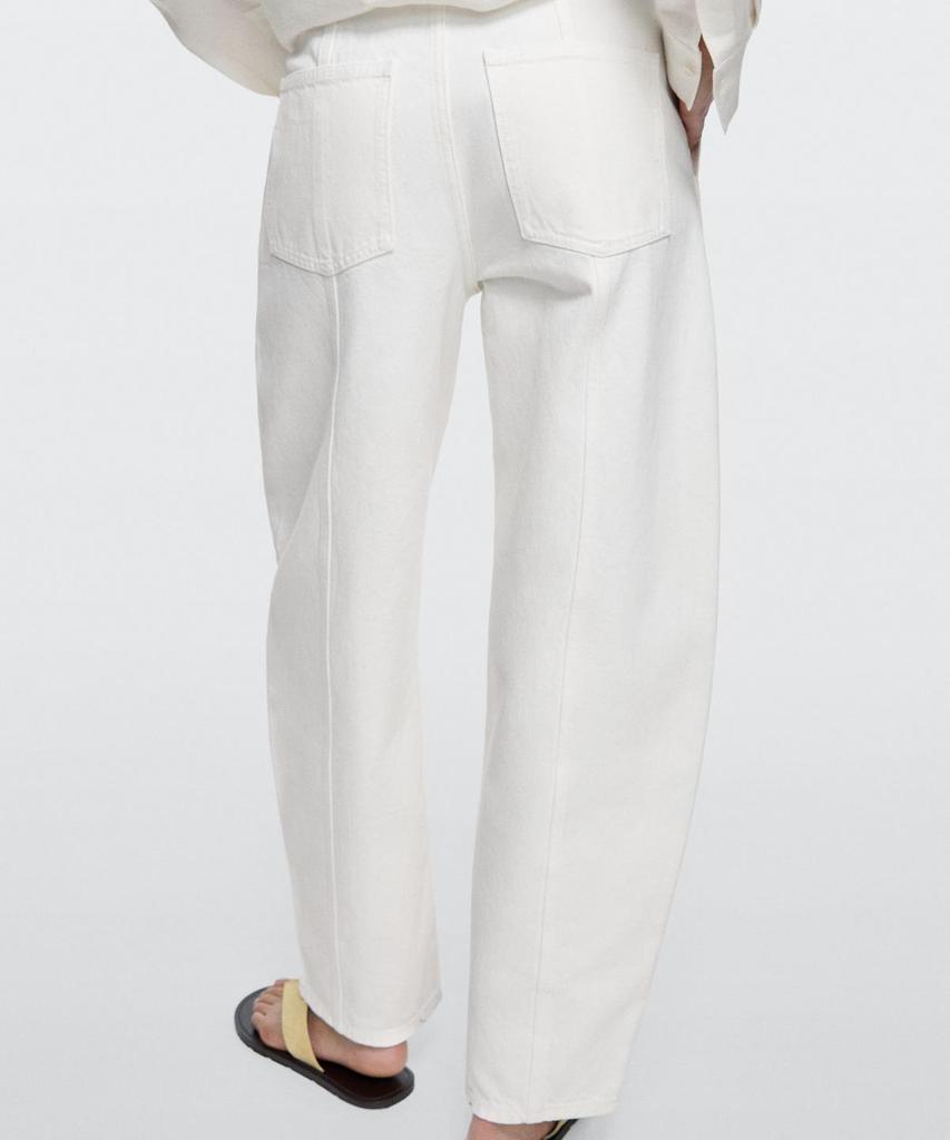 Masimodutti Stitch Detail Barrel Fit Jeans