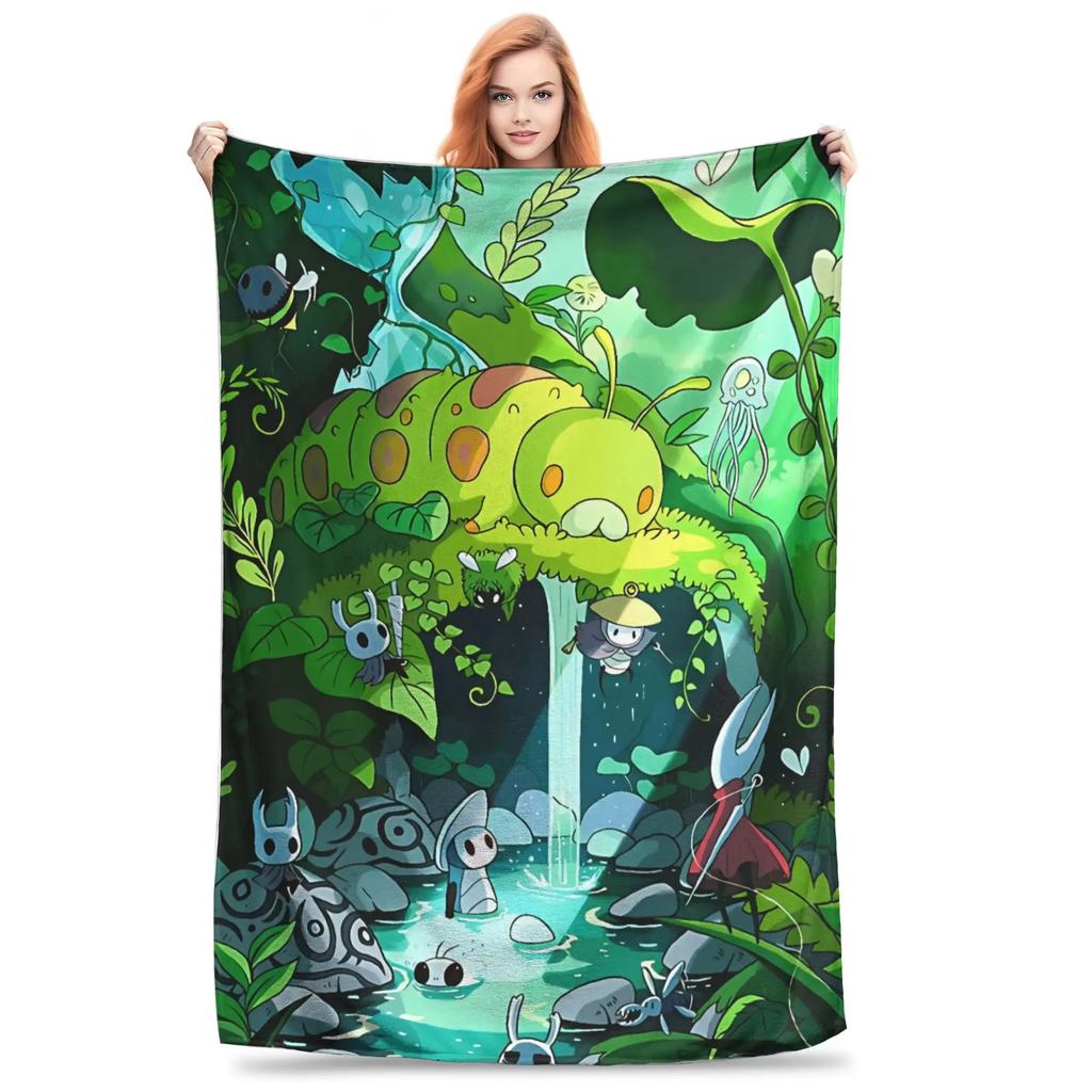 Hollow Knight Flannel Throw Blanket Soft Cozy Winter Bedspread For Kids Adults Couch Chair Street Trend Sofa Bed Cover