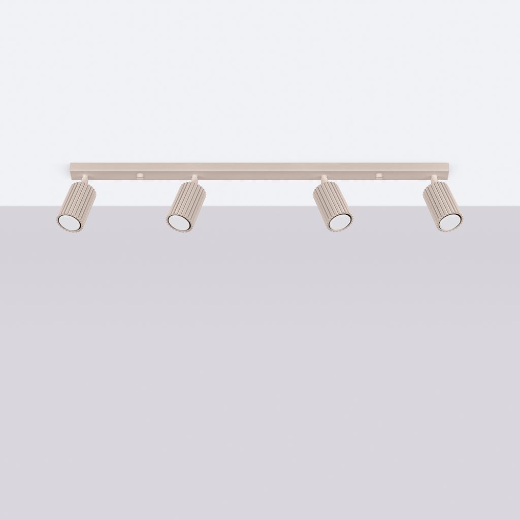 Modern Ceiling Lamp Taupe Strip 81 Cm Movable Corrugated Spotlights 4Xgu10 10W Carbon Sollux Lighting