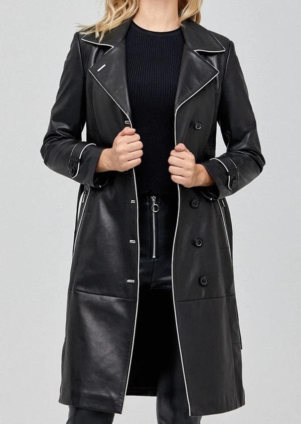 

Новый женский черный плащ из натуральной кожи ягненка ручной работы формальный повседневный стильный L