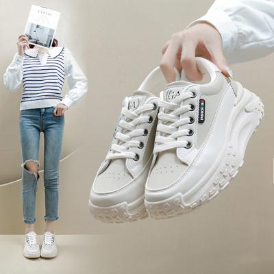 White Shoes for Women  Spring New Student Korean Style Ins Trendy All-Match Thick Bottom Board Shoes Sports Casual Shoes Q057