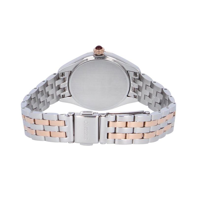 SEIKO 50m Waterproof Quartz Steel Strap 29mm Women's Watch White Dial SUR542P