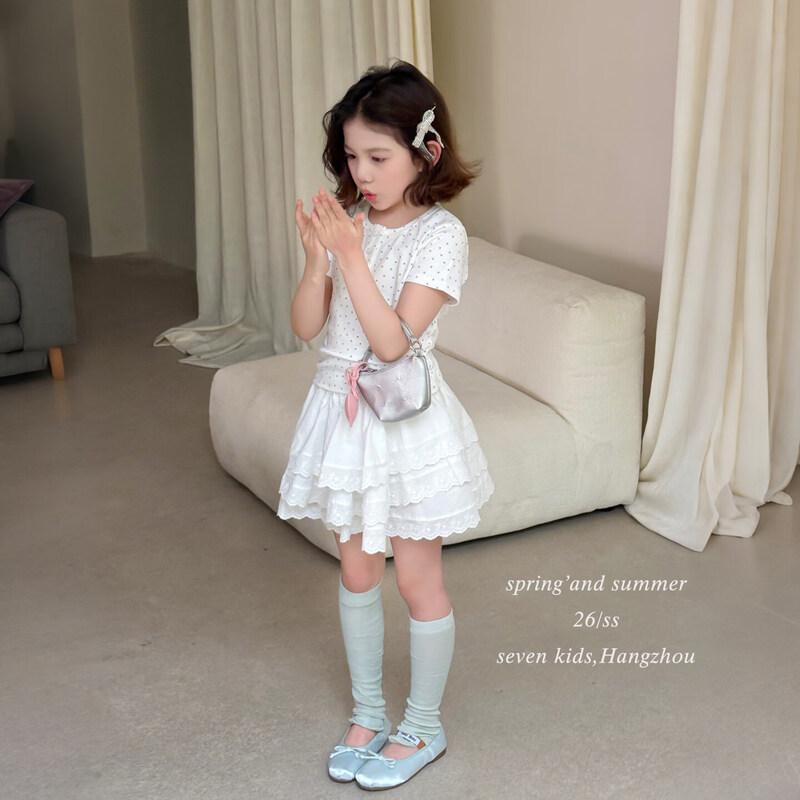 SEVEN BOBI Girls  Korean Style Star Short-Sleeve T-Shirt 130 cm